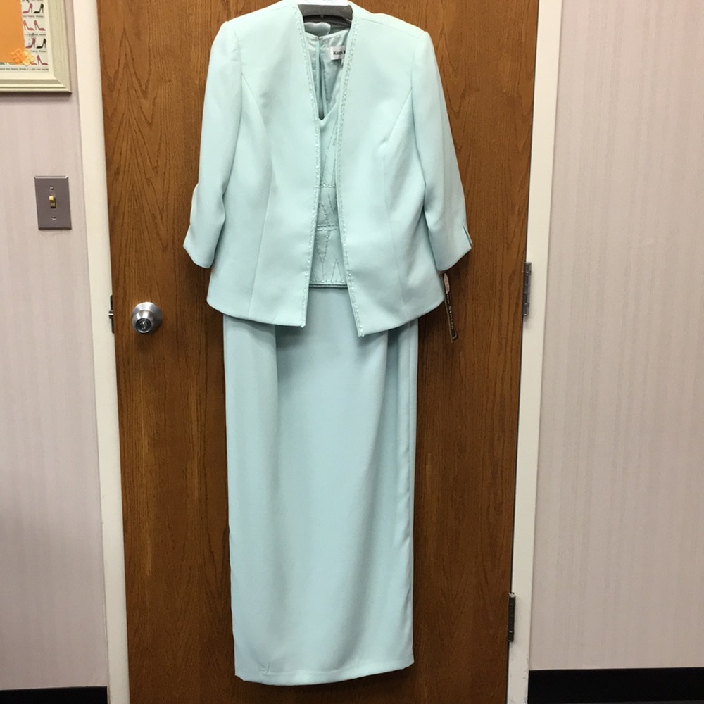 Mint Green ankle length 2 piece formal dress